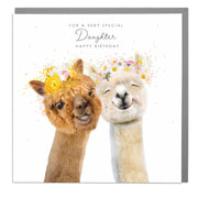 Alpacas - Daughters' Birthday Card by Lola Design - Lola Design Ltd