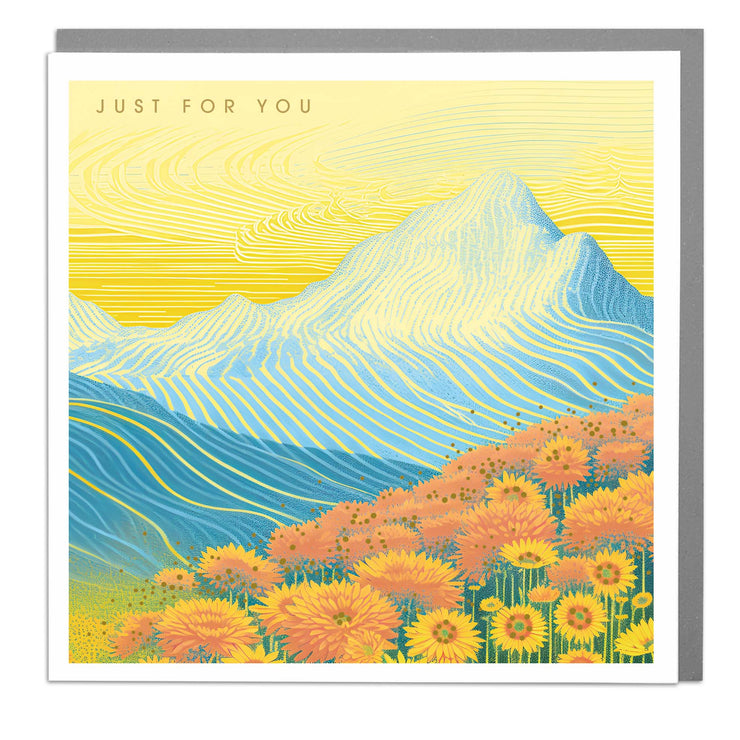 Just for you - Sunflower Mountains Card by Lola Design - Lola Design Ltd