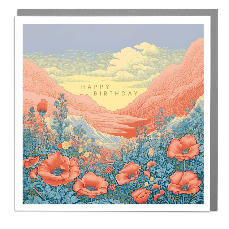 Poppy Fields Birthday Card by Lola Design - Lola Design Ltd