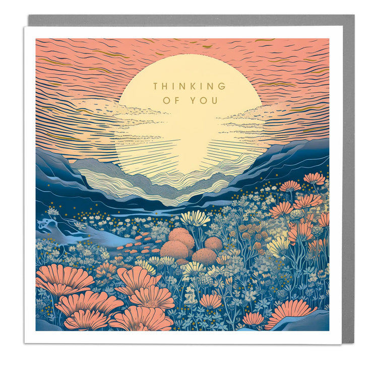 Thinking of you - Flower Fields Card by Lola Design - Lola Design Ltd