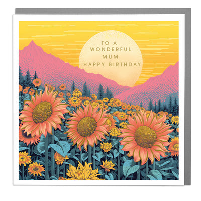 Mum Birthday - Sunflowers Greeting Card by Lola Design - Lola Design Ltd