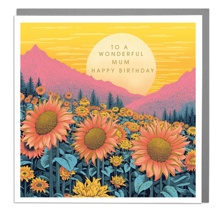 Mum Birthday - Sunflowers Greeting Card by Lola Design - Lola Design Ltd