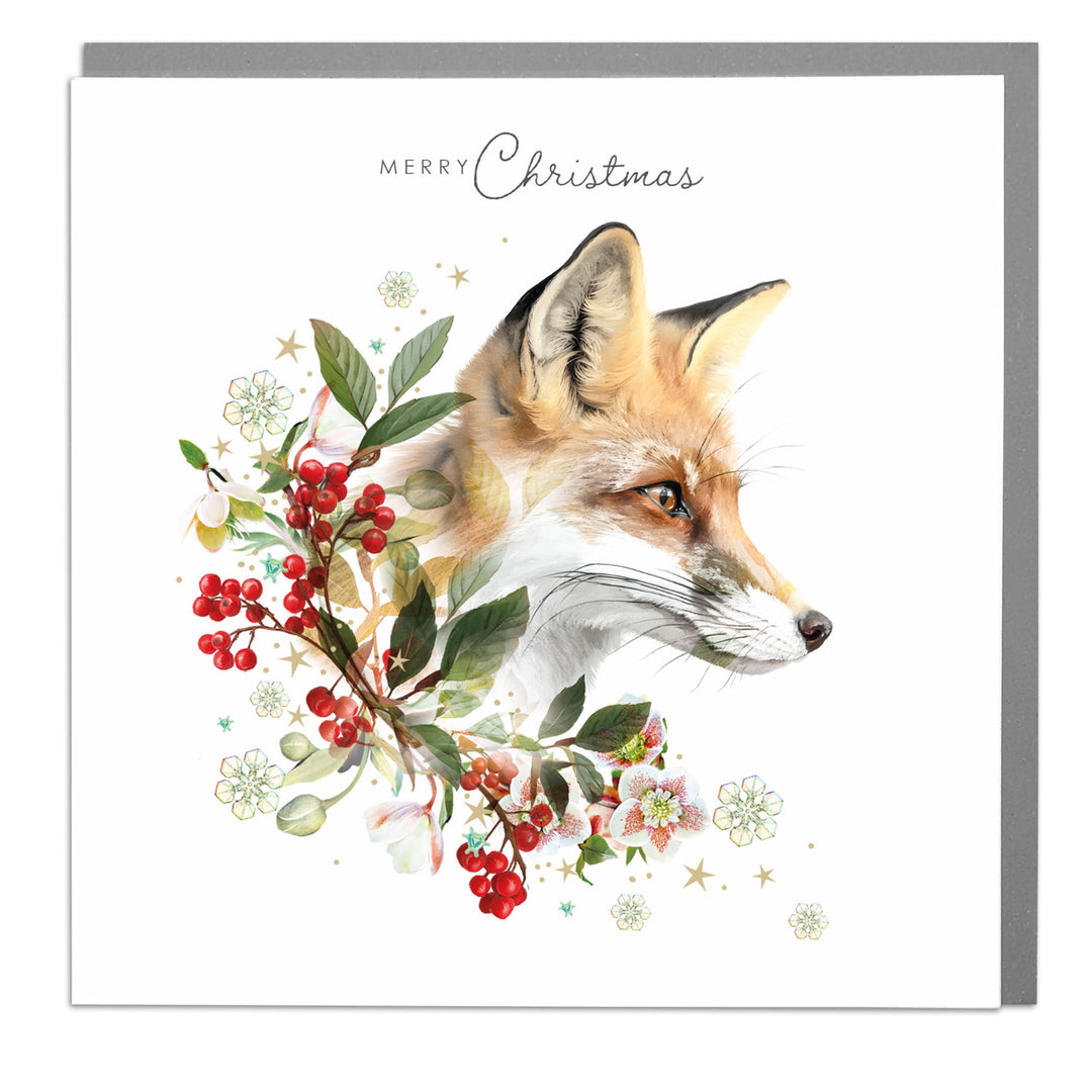 フォックスページ！ Red Fox - Merry Christmas Card by Lola Design | Lola Design Ltd
