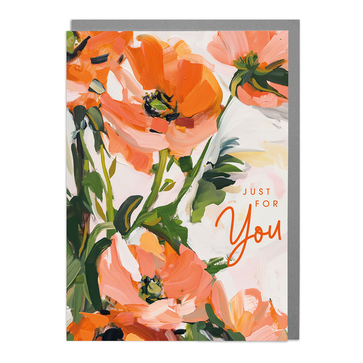 Just for You - Icelandic Poppies Abstract Card by Lola Design - Lola Design Ltd