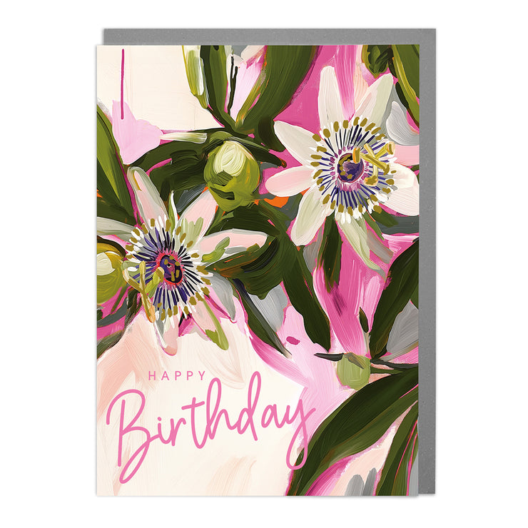 Abstract Passionflowers - Birthday Card by Lola Design