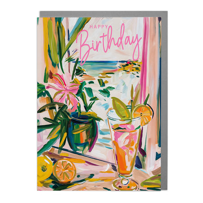 Bahamas Cocktail - Birthday Card by Lola Design - Lola Design Ltd