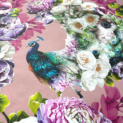 Peacock Rose Wallpaper Sample - Lola Design Ltd