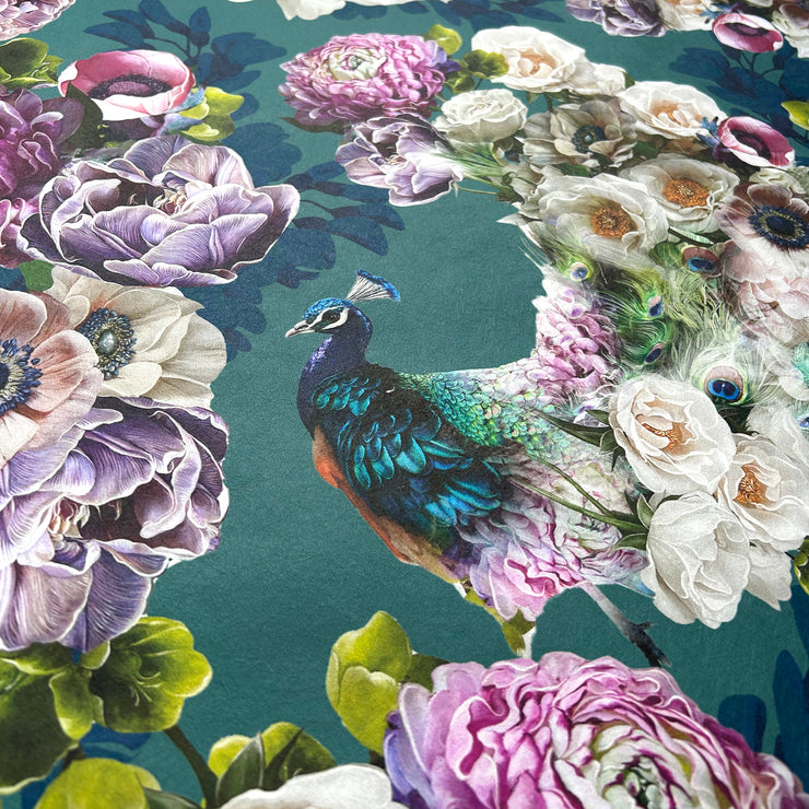 Peacock Teal Wallpaper Sample - Lola Design Ltd