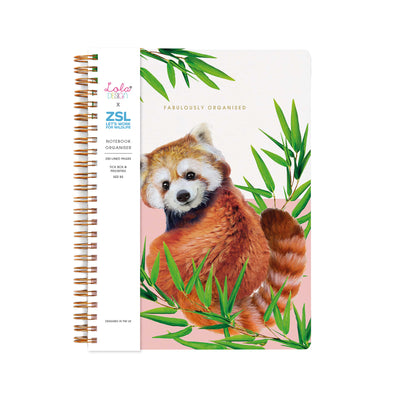 Red Panda B5 Wiro Bound Organiser - Lola Design x ZSL - Lola Design Ltd
