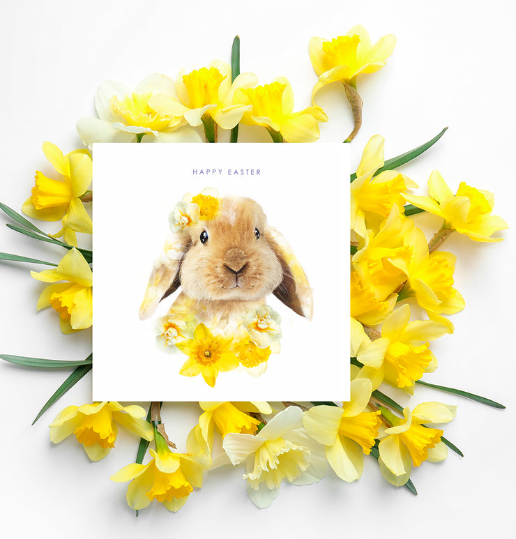 Lop Eared Bunny Happy Easter Card - Lola Design Ltd