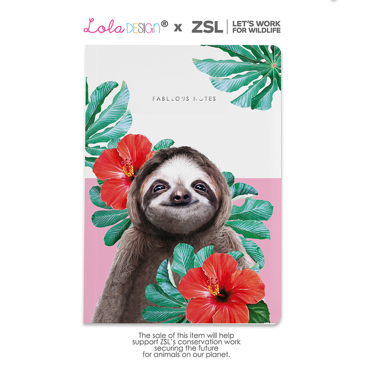 Sloth Luxury Notebook - Lola Design x ZSL - Lola Design Ltd