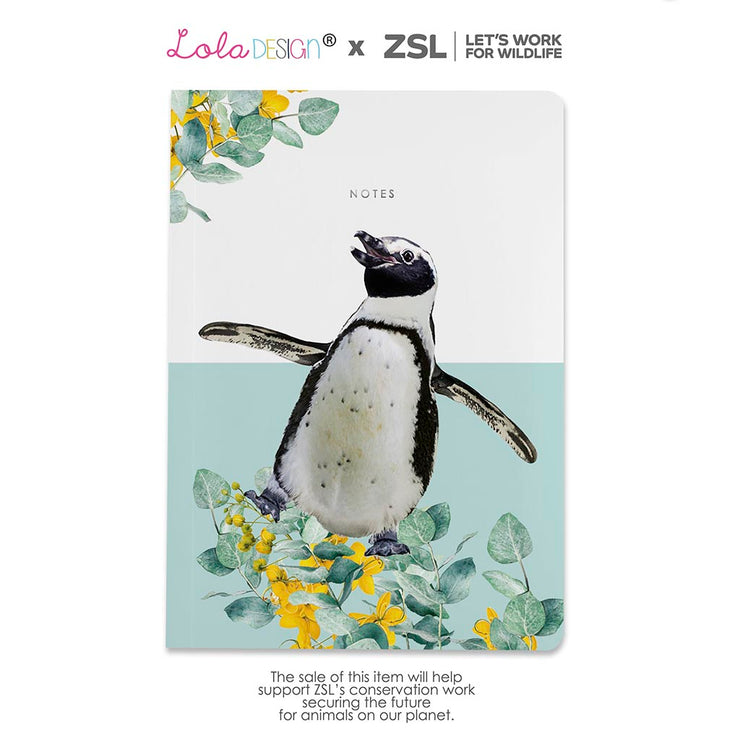 Penguin Luxury Notebook - Lola Design x ZSL - Lola Design Ltd