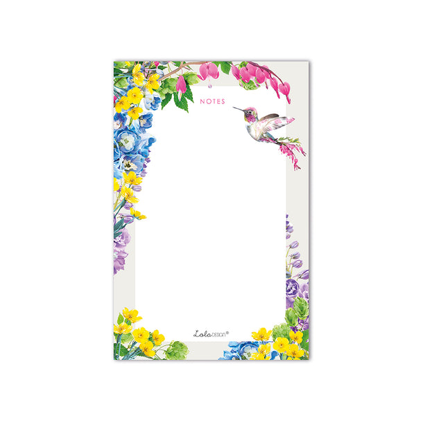 Notepad featuring Stone Botanical Hummingbird - Lola Design Ltd