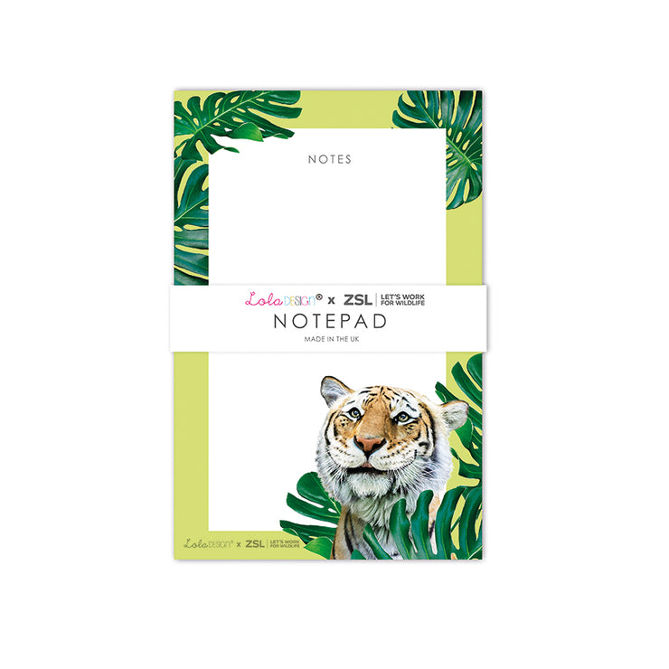 Tiger Notepad - Lola Design x ZSL - Lola Design Ltd