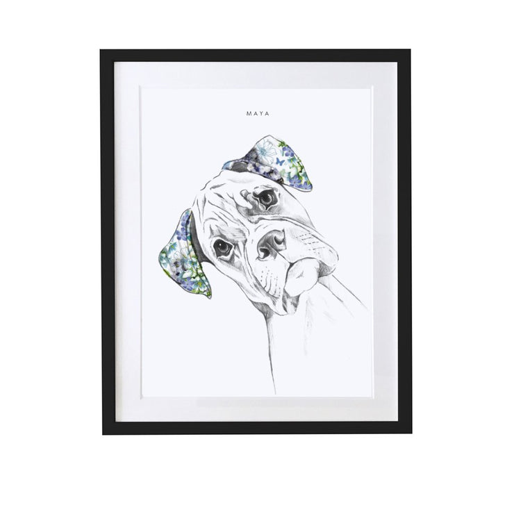 Boxer Personalised Pet Portrait - Lola Design Ltd