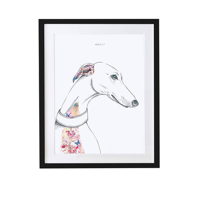 Greyhound Personalised Pet Portrait - Lola Design Ltd