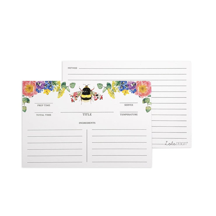 Bee Recipe Card Refill Pack by Lola Design - Lola Design Ltd