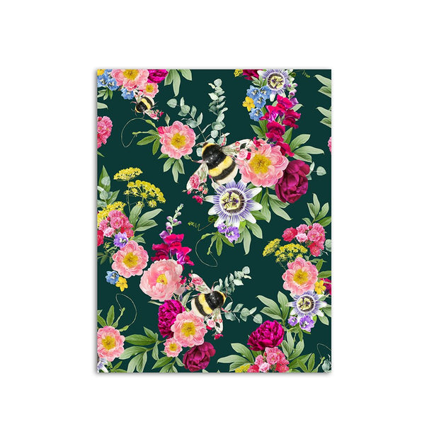 Mixed Bee Dark Green Wallpaper Sample - Lola Design Ltd