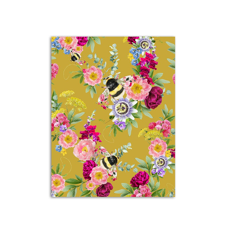 Mixed Bee Mustard Wallpaper Sample - Lola Design Ltd