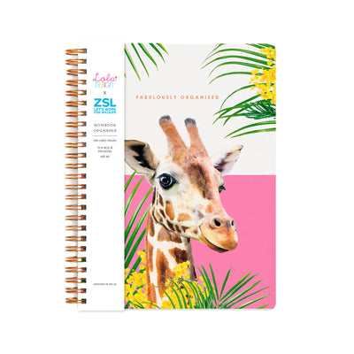 Wiro Bound Giraffe Organiser / Notebook - Lola Design x ZSL - Lola Design Ltd
