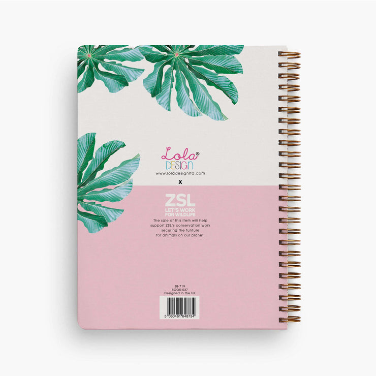 Wiro Bound Sloth Organiser / Notebook - Lola Design x ZSL - Lola Design Ltd