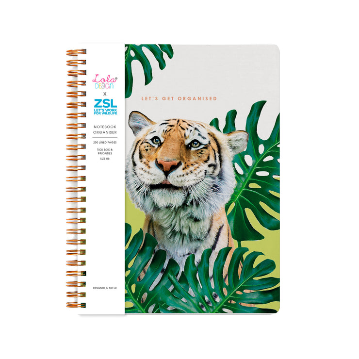 Wiro Bound Tiger Luxury / Notebook - Lola Design x ZSL - Lola Design Ltd
