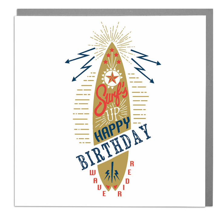 Surf's Up Birthday Card - Lola Design Ltd