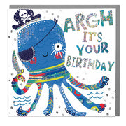 Octopus Happy Birthday Card - Lola Design Ltd