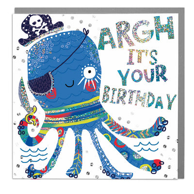 Octopus Happy Birthday Card - Lola Design Ltd