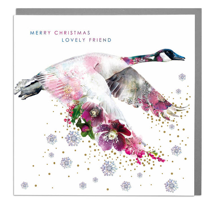 Canadian Goose Lovely Friend Christmas Card - Lola Design Ltd