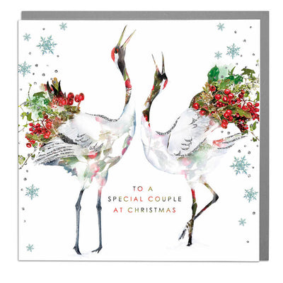 Cranes Special Couple Christmas Card - Lola Design Ltd