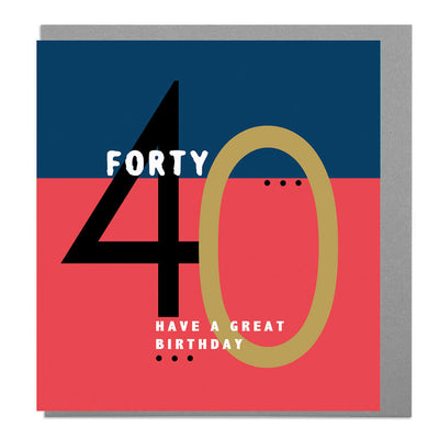 40th Birthday Card - Lola Design Ltd