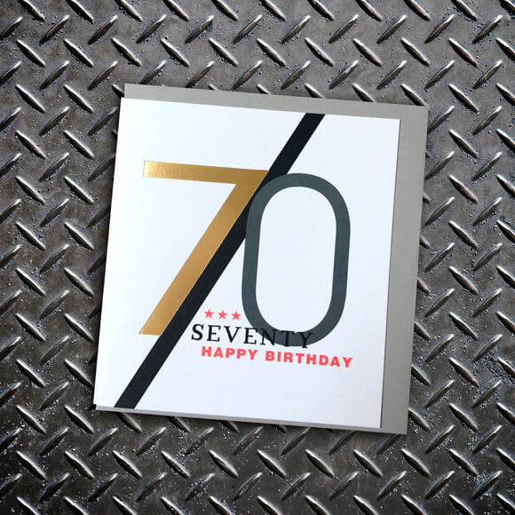 70th Birthday Card - Lola Design Ltd