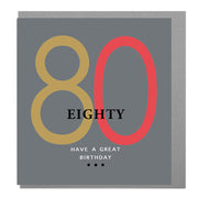 80th Birthday Card - Lola Design Ltd