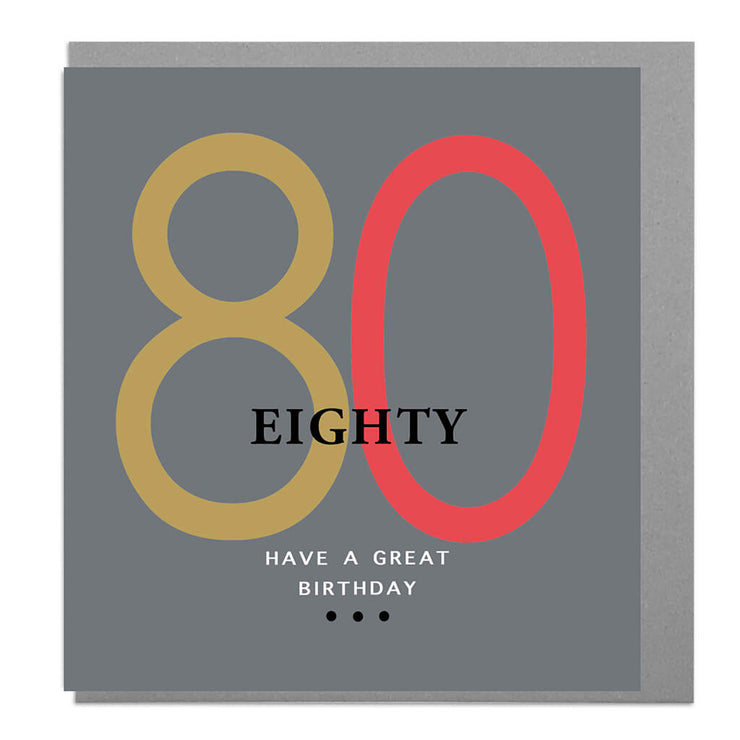 80th Birthday Card - Lola Design Ltd