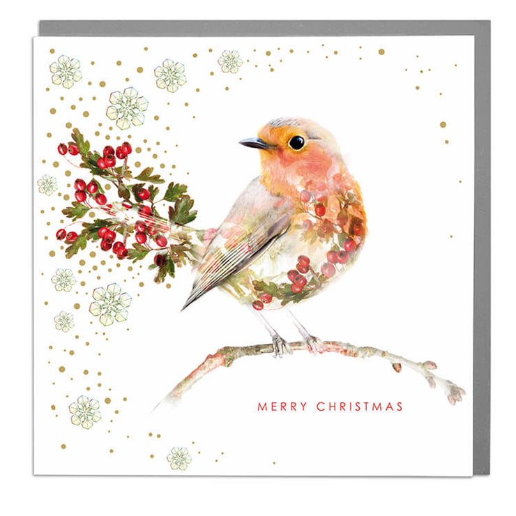 Robin Christmas Card - Lola Design Ltd