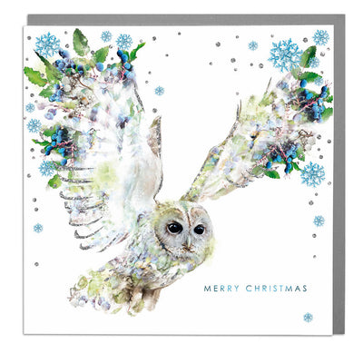 Tawny Owl Merry Christmas Card - Lola Design Ltd