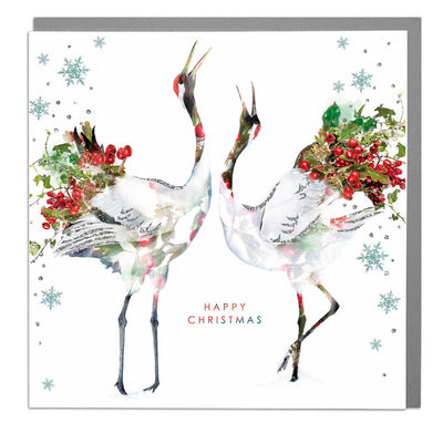 Cranes Merry Christmas Card - Lola Design Ltd