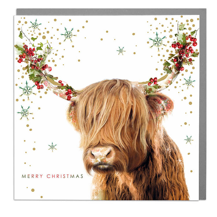 Highland Cow Christmas Card - Lola Design Ltd