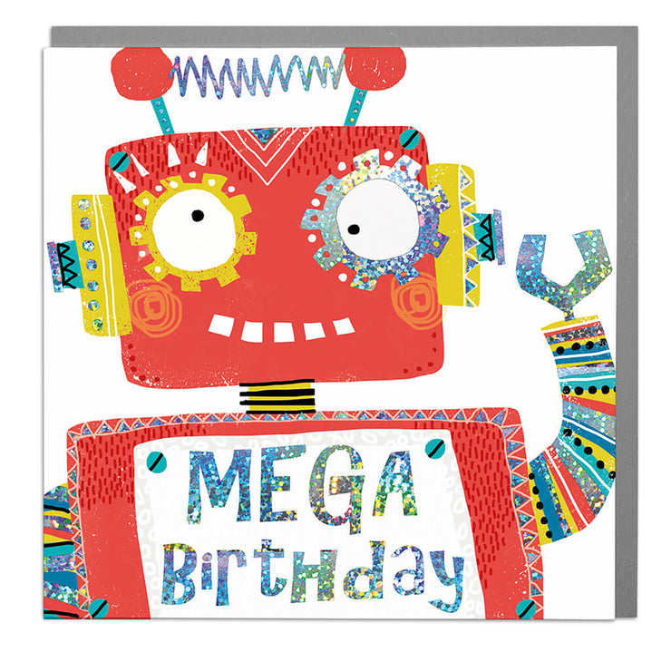 Robot Happy Birthday Card - Lola Design Ltd