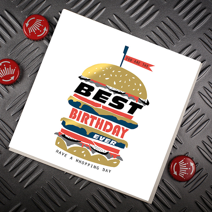 Best Birthday Ever Burger Card - Lola Design Ltd