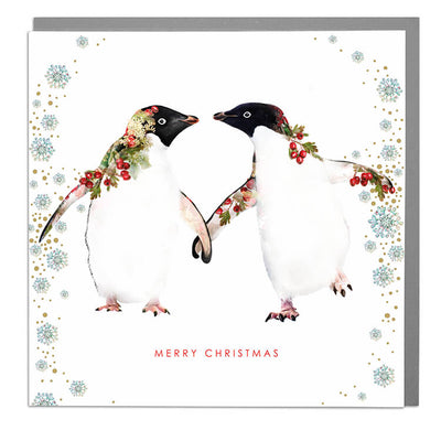 Two Penguins Christmas Card - Lola Design Ltd