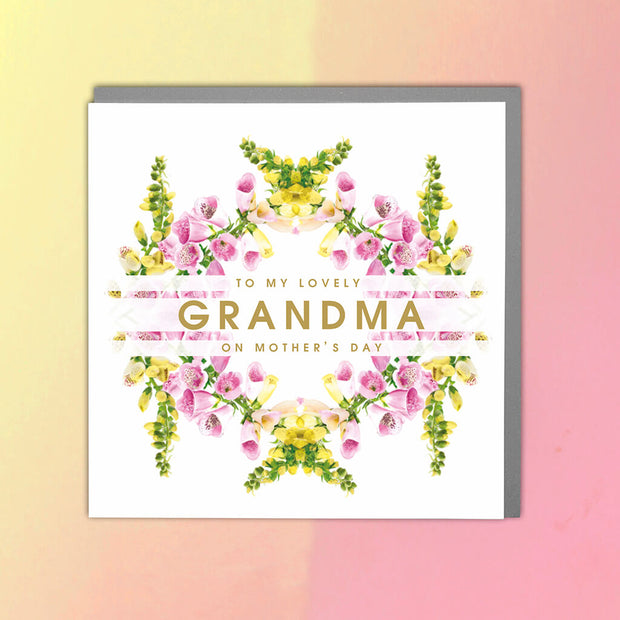 Lovely Grandma On Mother's Day Card - Lola Design Ltd