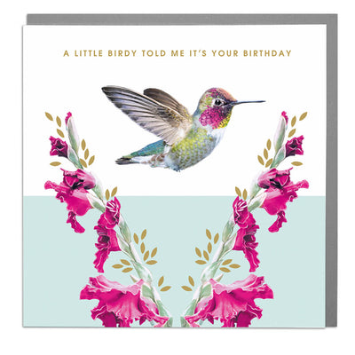 Humming Bird Birthday Card - Lola Design Ltd
