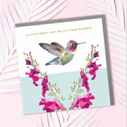 Humming Bird Birthday Card - Lola Design Ltd
