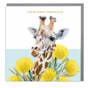 Giraffe Simply Marvellous Card - Lola Design Ltd
