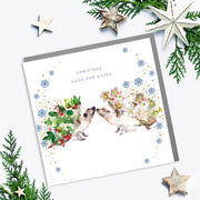 Hedgehog Hogs And Kisses Christmas Card - Lola Design Ltd