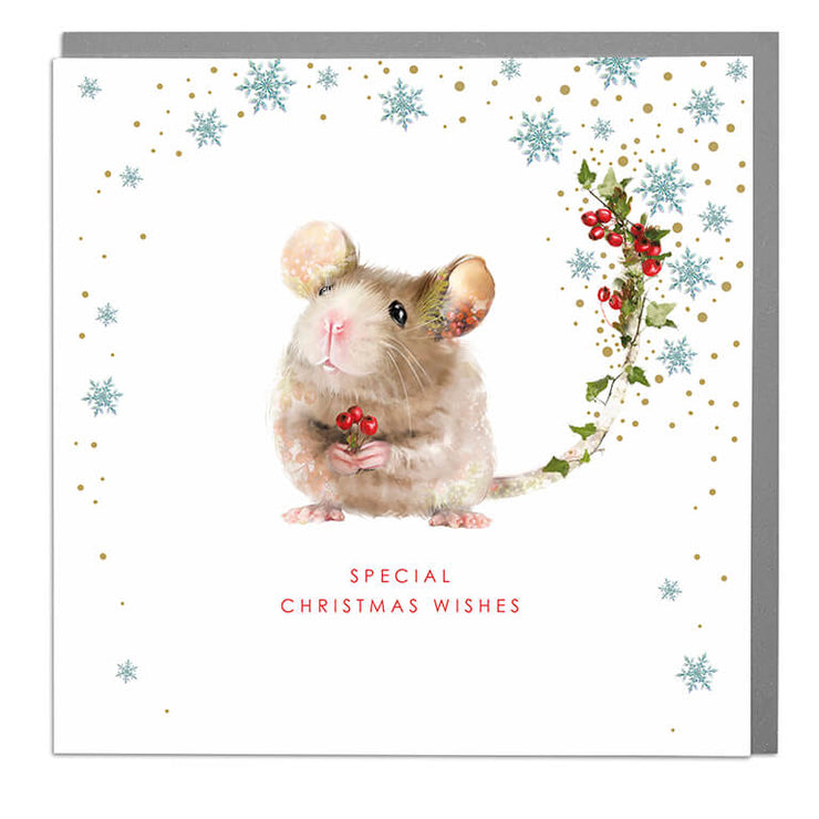 Mouse Special Christmas Wishes Card - Lola Design Ltd