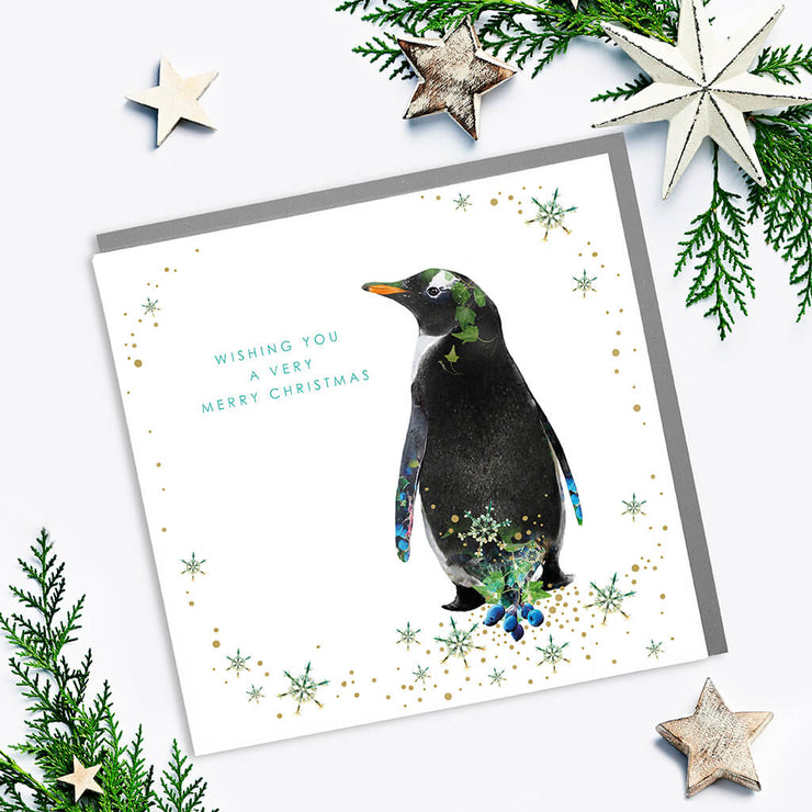 Penguin Merry Christmas Card - Lola Design Ltd