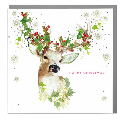Stag Happy Christmas Card - Lola Design Ltd